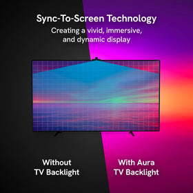 Aura Labs RGBIC LED strip displays multiple colors for deeper contrast and ambiance.