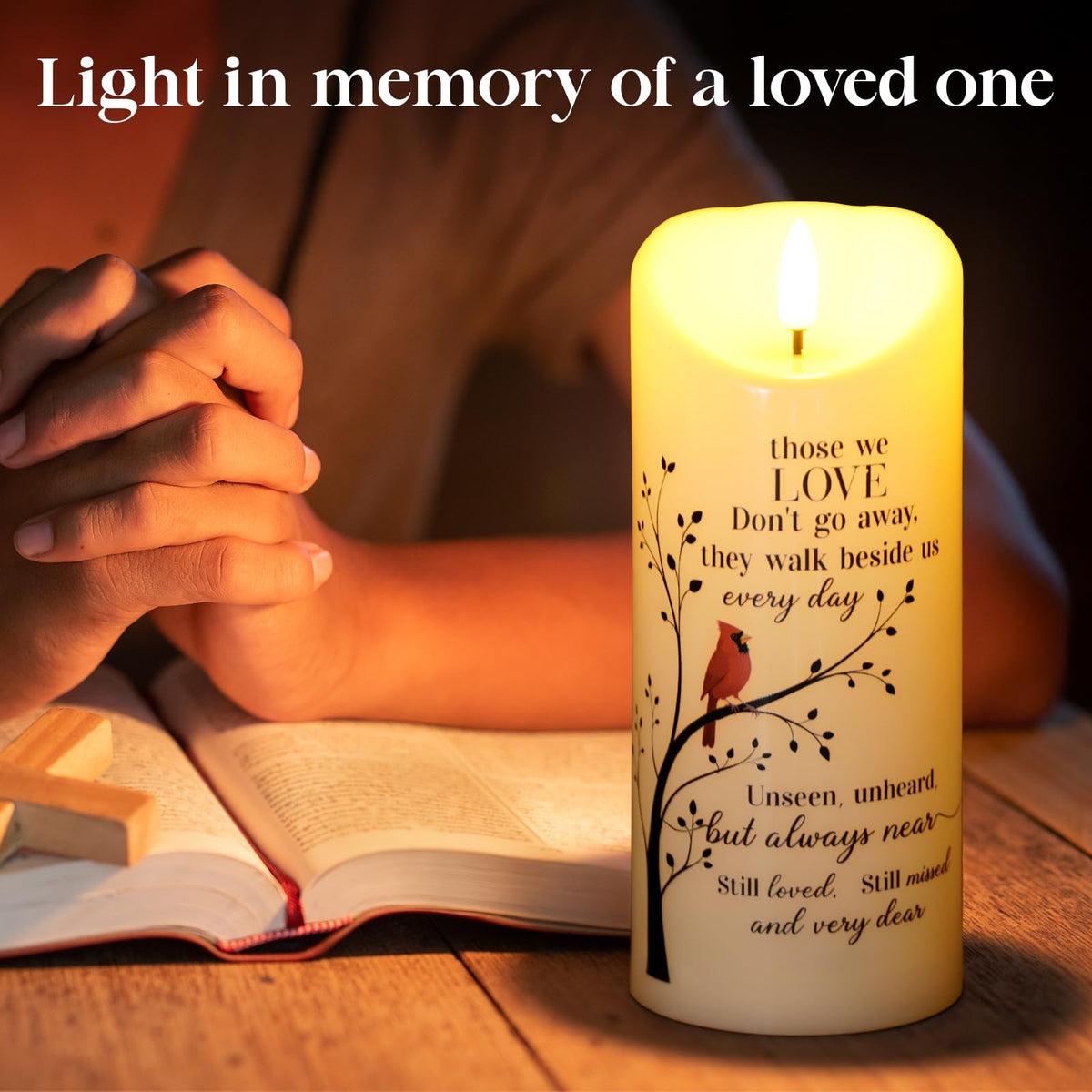 Aurabee memorial candle in gift box ready for sympathy gifting