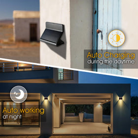 AURAXY porch area light offers convenient, hands-free lighting after dark.