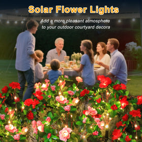 Aureate Horizon outdoor solar flowers with durable panels extend nightly illumination along paths.