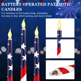Aurelema 4th of July decor candles brighten dinners without open flames.
