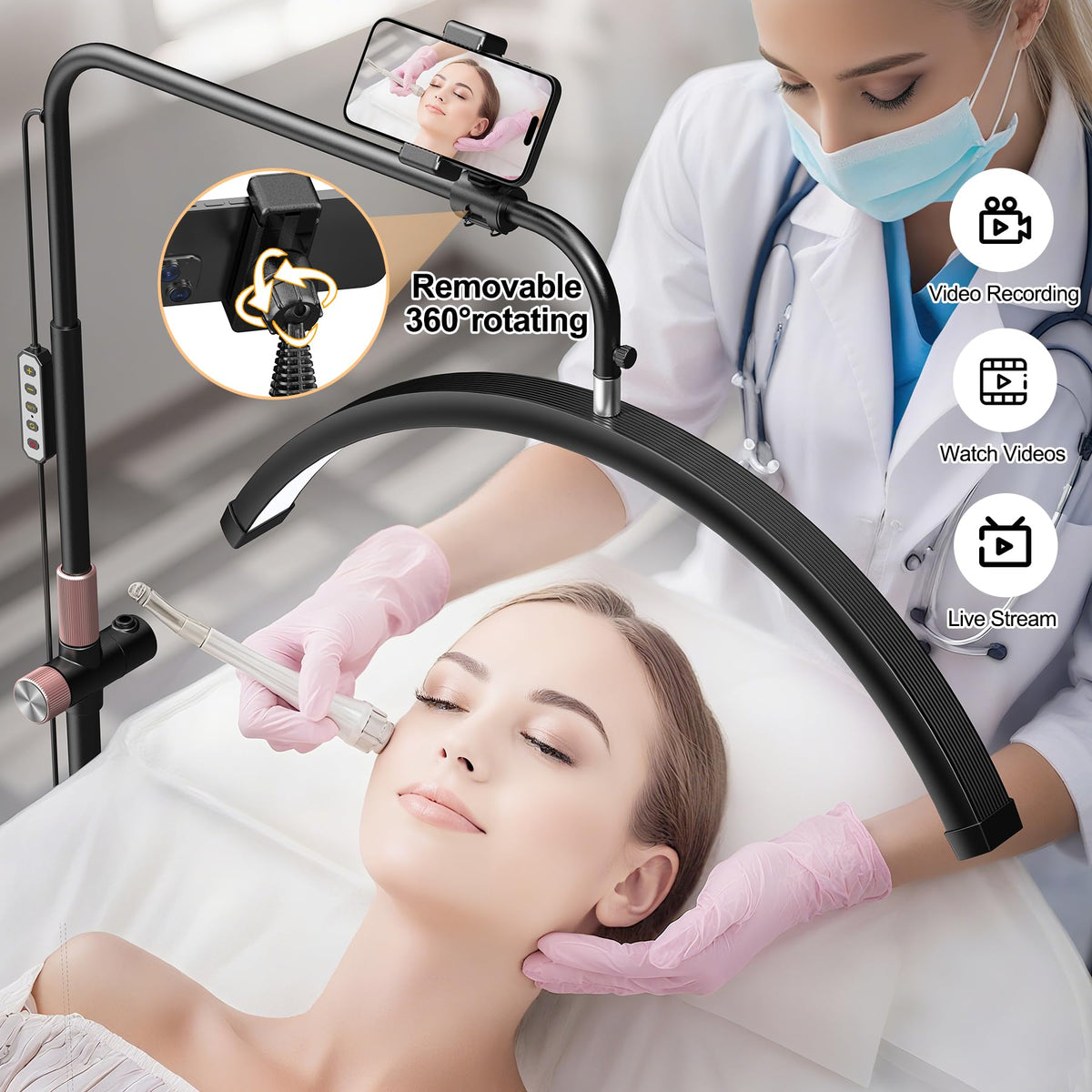AURELLE Half Moon Lash Light with 4X magnifier for detailed work