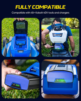 Outdoor tools powered by AURIVO battery in a yard setting