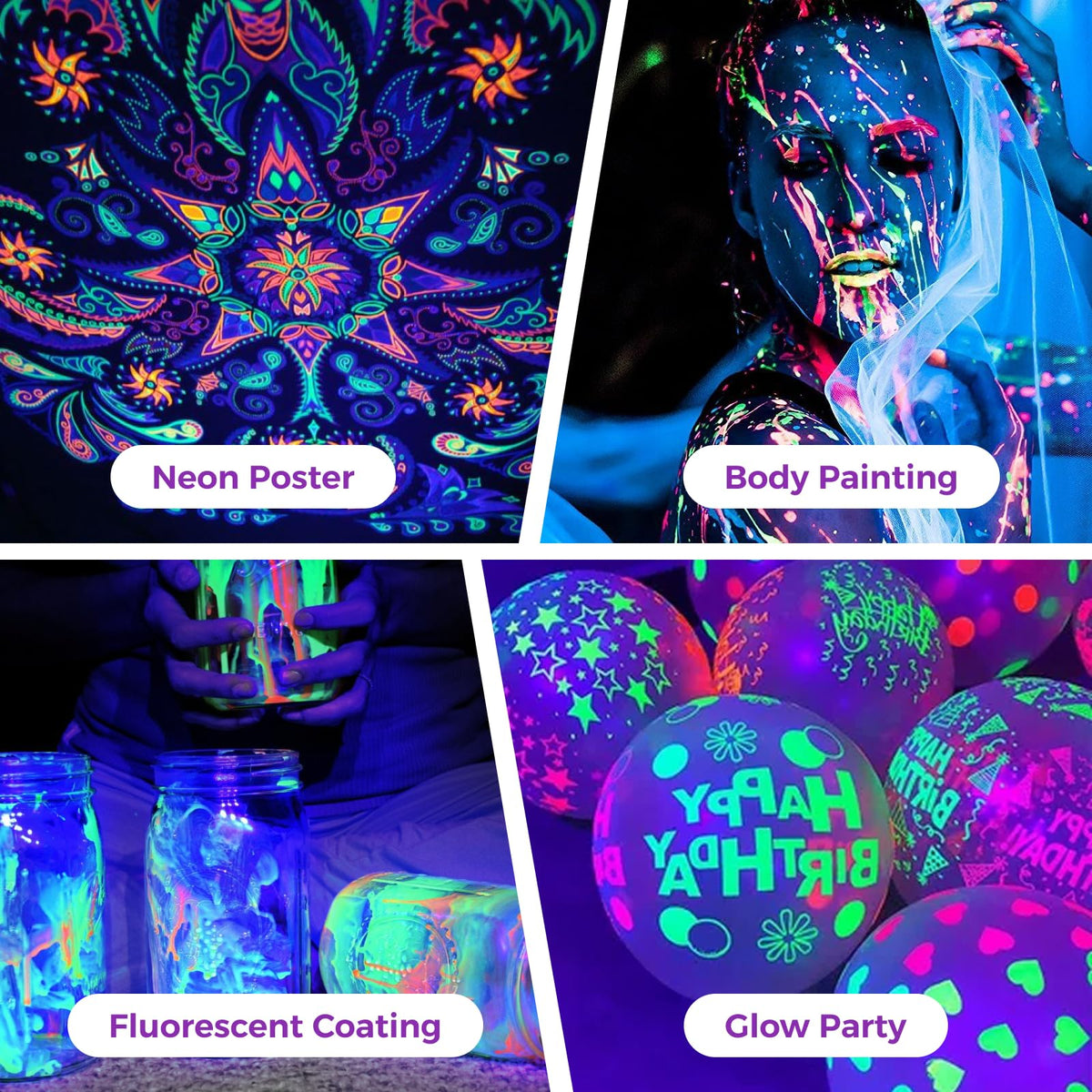 AUROHOPE 100W UV black light 2-pack kit enables scalable glow setups.