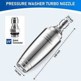 AURORA CAR turbo nozzle rated to 4000 PSI for heavy-duty workloads.