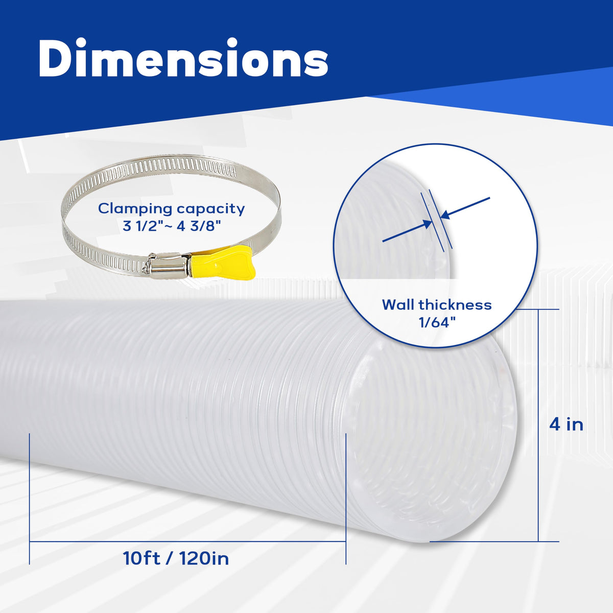AuroraReveal 304 stainless steel clamps secure the hose for durable fittings
