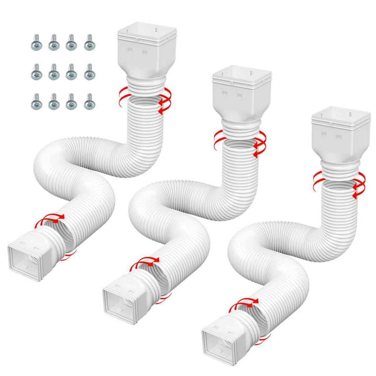 AuroraReveal three-pack downspout extensions ready for installation to protect foundations