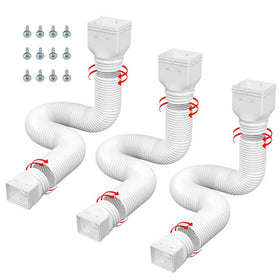 AuroraReveal three-pack downspout extensions ready for installation to protect foundations