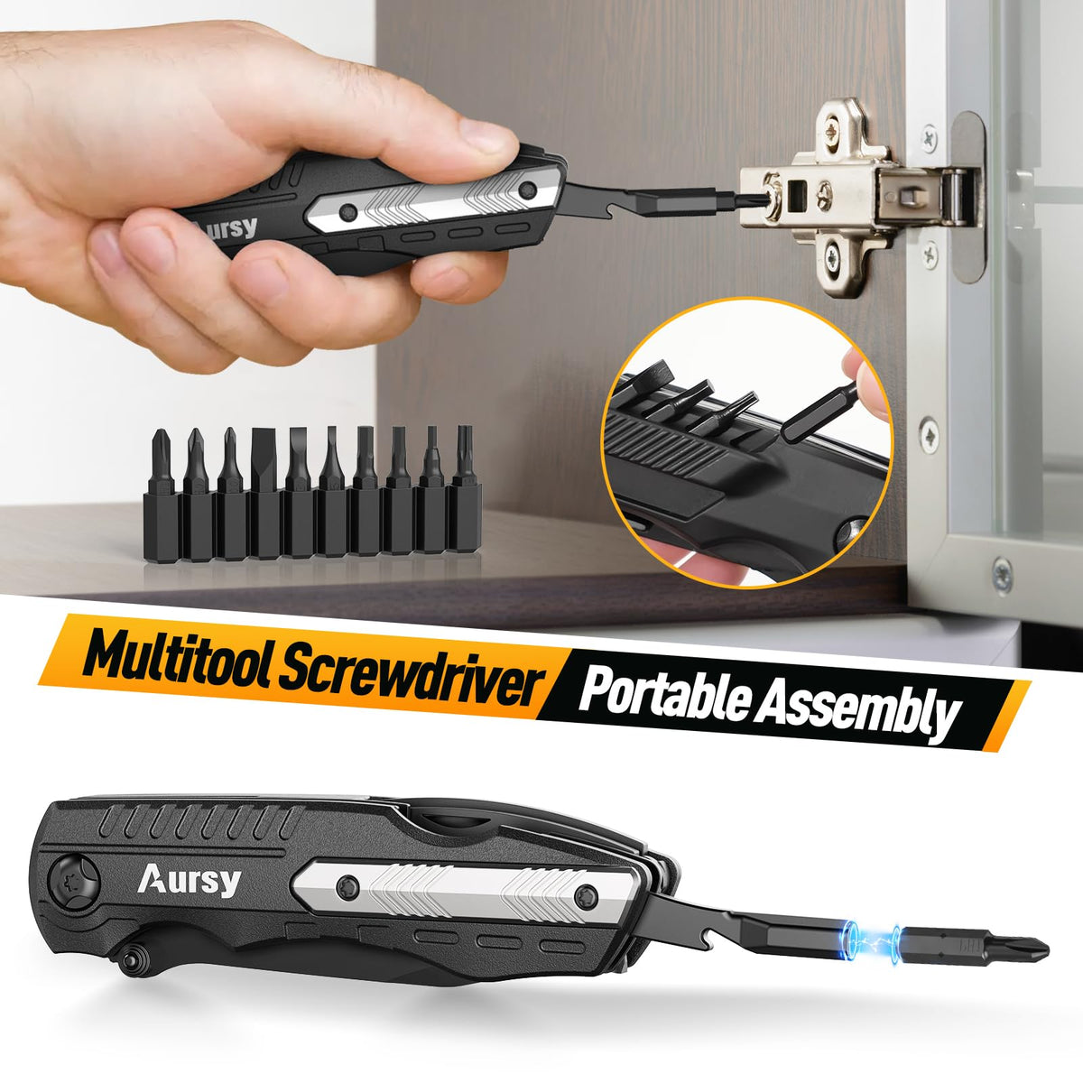 Aursy bottle opener included, convenient for camping and everyday enjoyment.