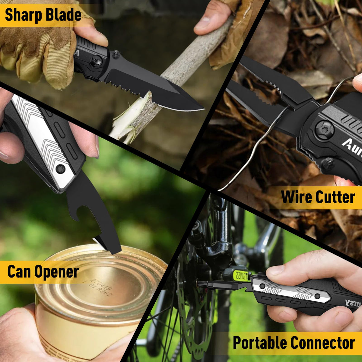 Aursy safety lock keeps the blade secure during transport.