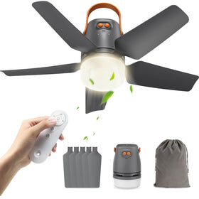 Ausic portable ceiling fan with light and remote for outdoor patios