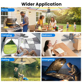 Ausic versatile outdoor fan and light makes summer outings more comfortable