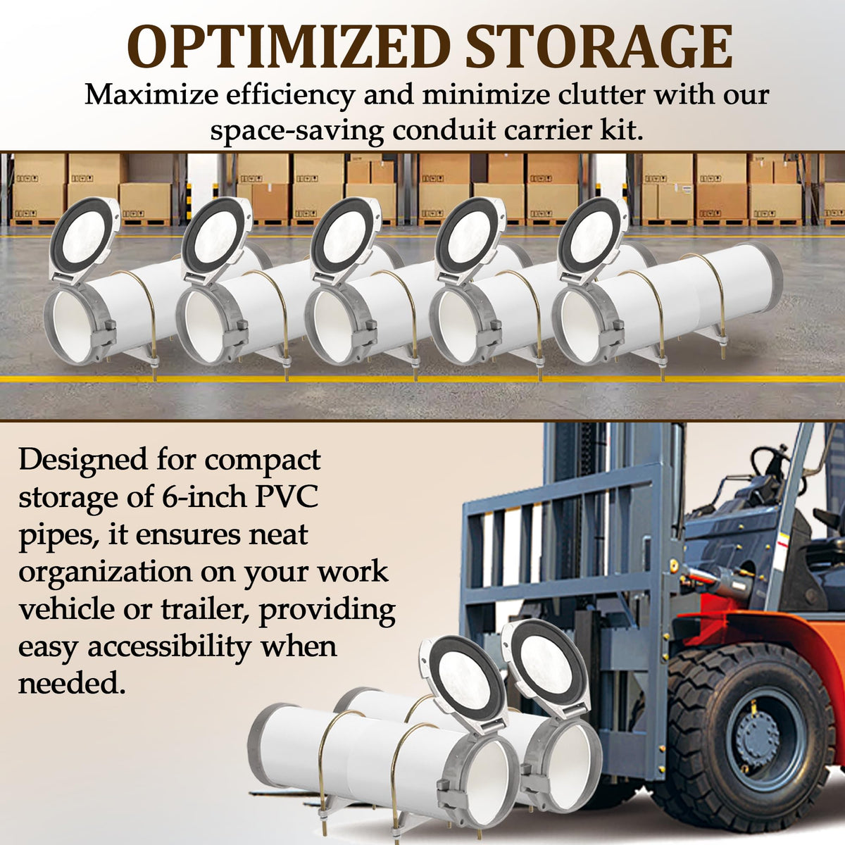 Aussio secure locking mechanism prevents movement of pipes