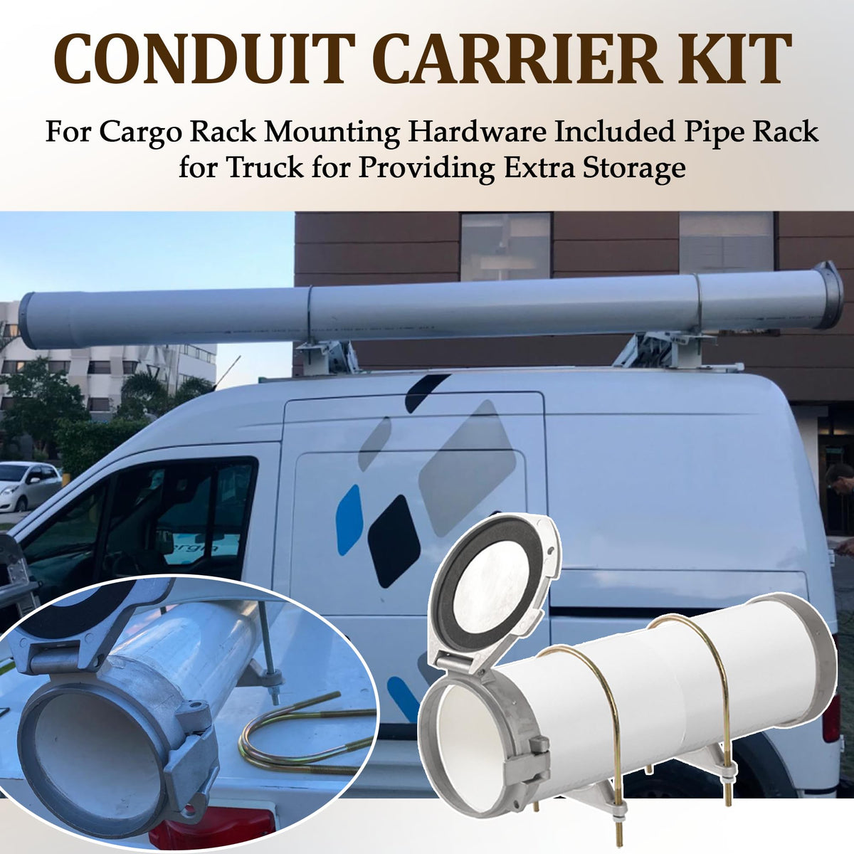 Aussio U-bolts provide sturdy mounting to a truck roof rack