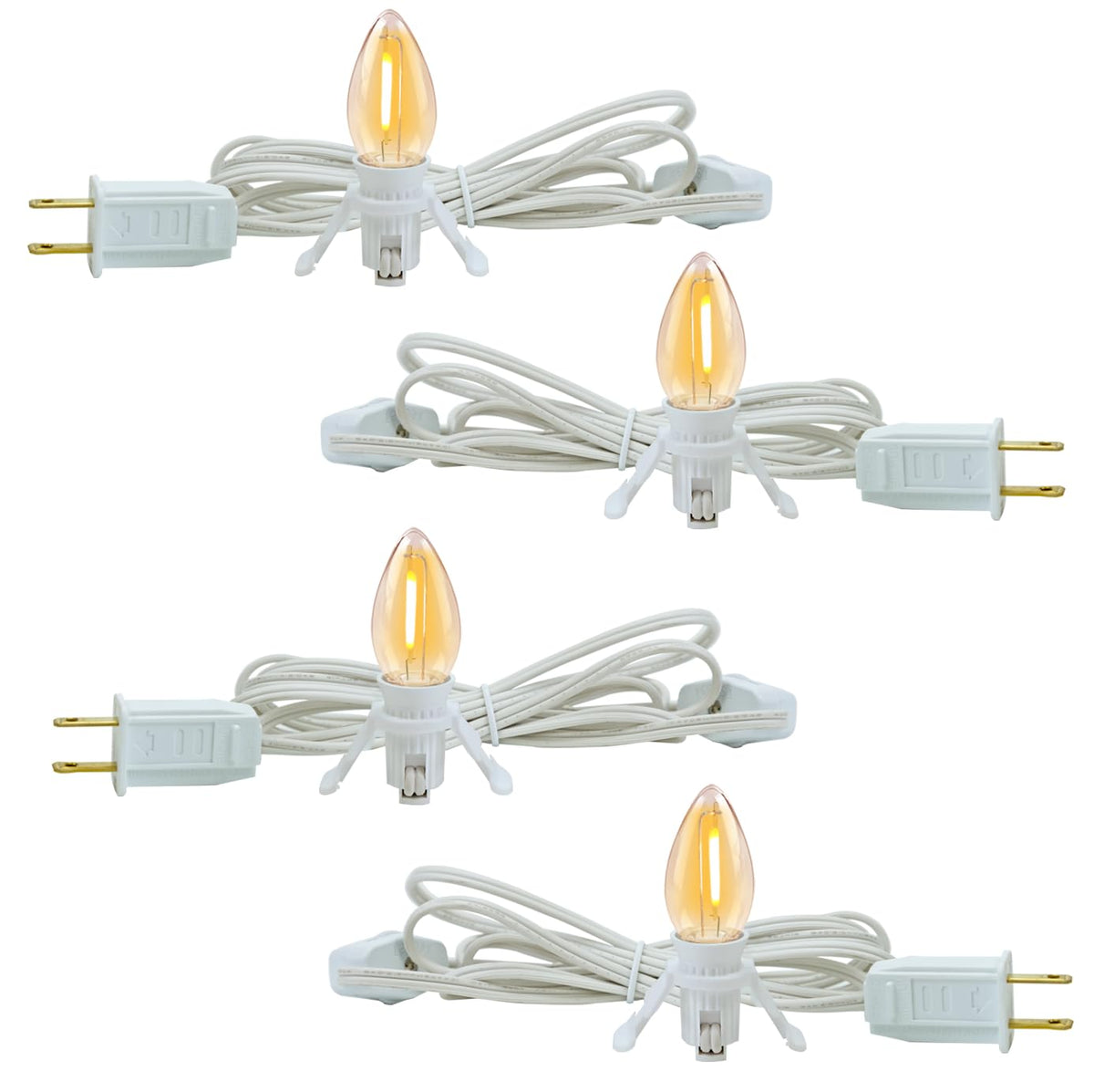 Austin Coast 4-pack clip lights with LED bulbs for versatile holiday accents.
