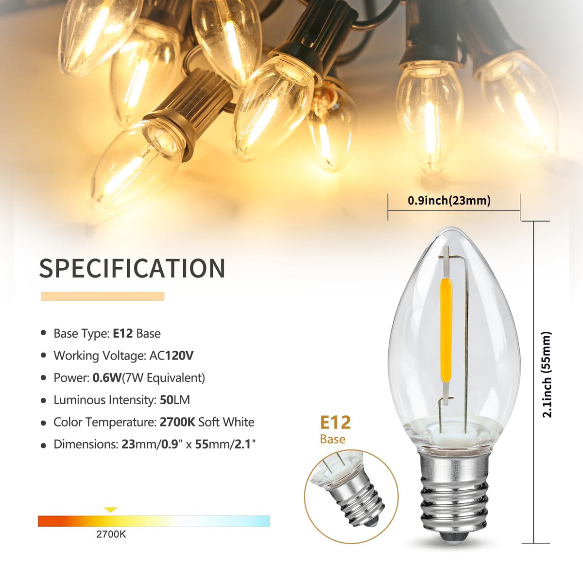 Austin Coast plug-in clip light with 6 ft cord for easy setup.