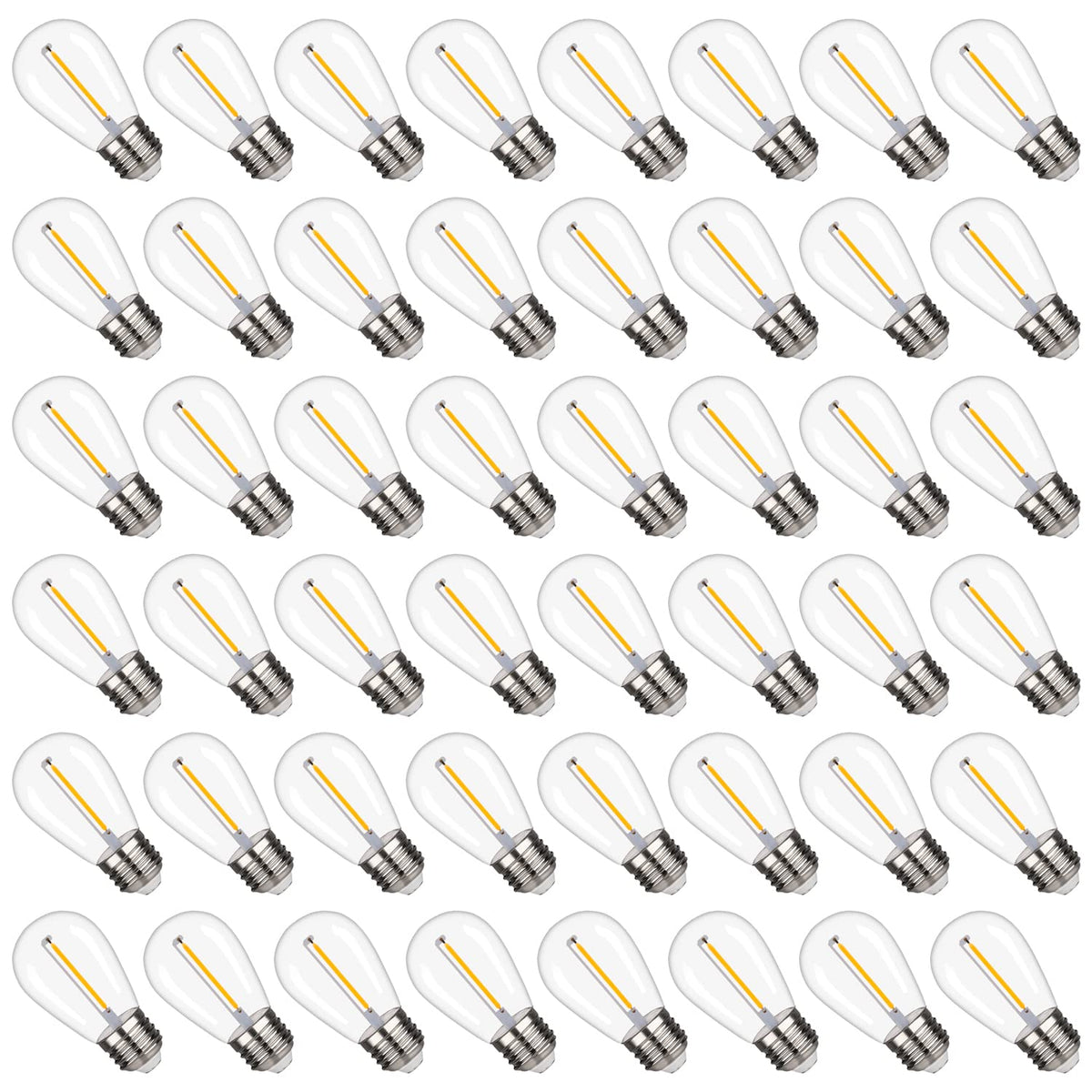 Austin Coast S14 bulb clear with 70 lumens, warm 2200K glow for cozy outdoor decor