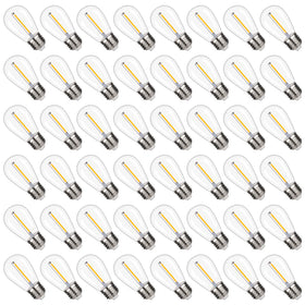 Austin Coast S14 bulb clear with 70 lumens, warm 2200K glow for cozy outdoor decor