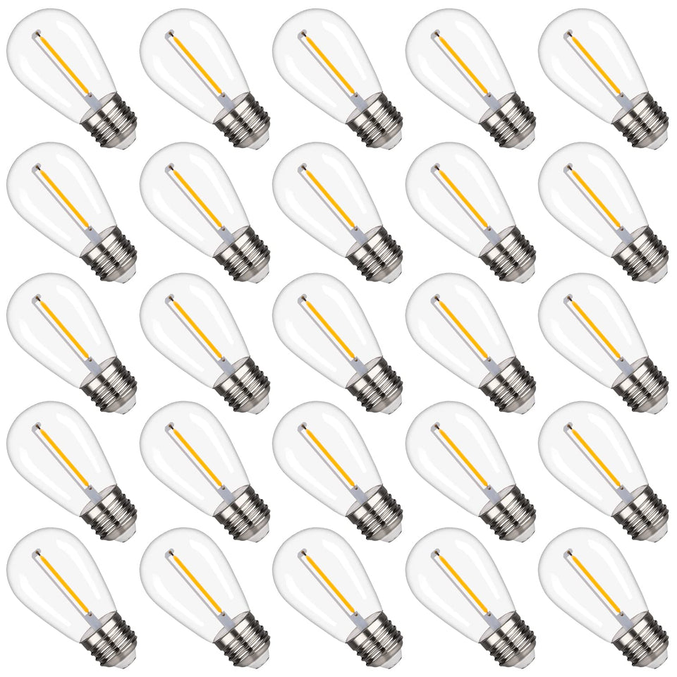 Austin Coast S14 bulb warm 2200K glow for cozy outdoor evenings.
