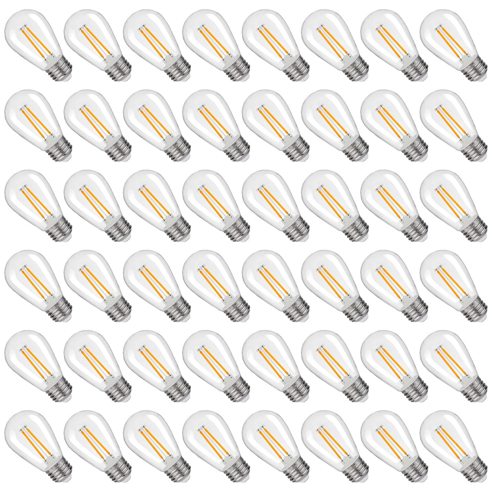 Austin Coast S14 warm white 2200K bulb for cozy outdoor lighting.