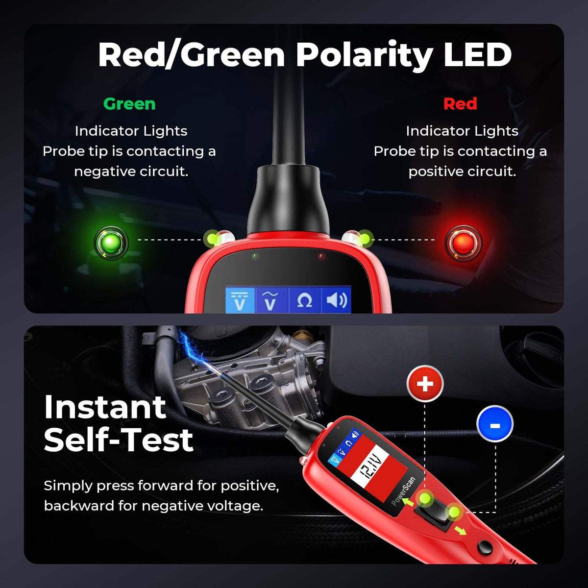 Autel PowerScan continuity test confirms circuit integrity with resistance checks