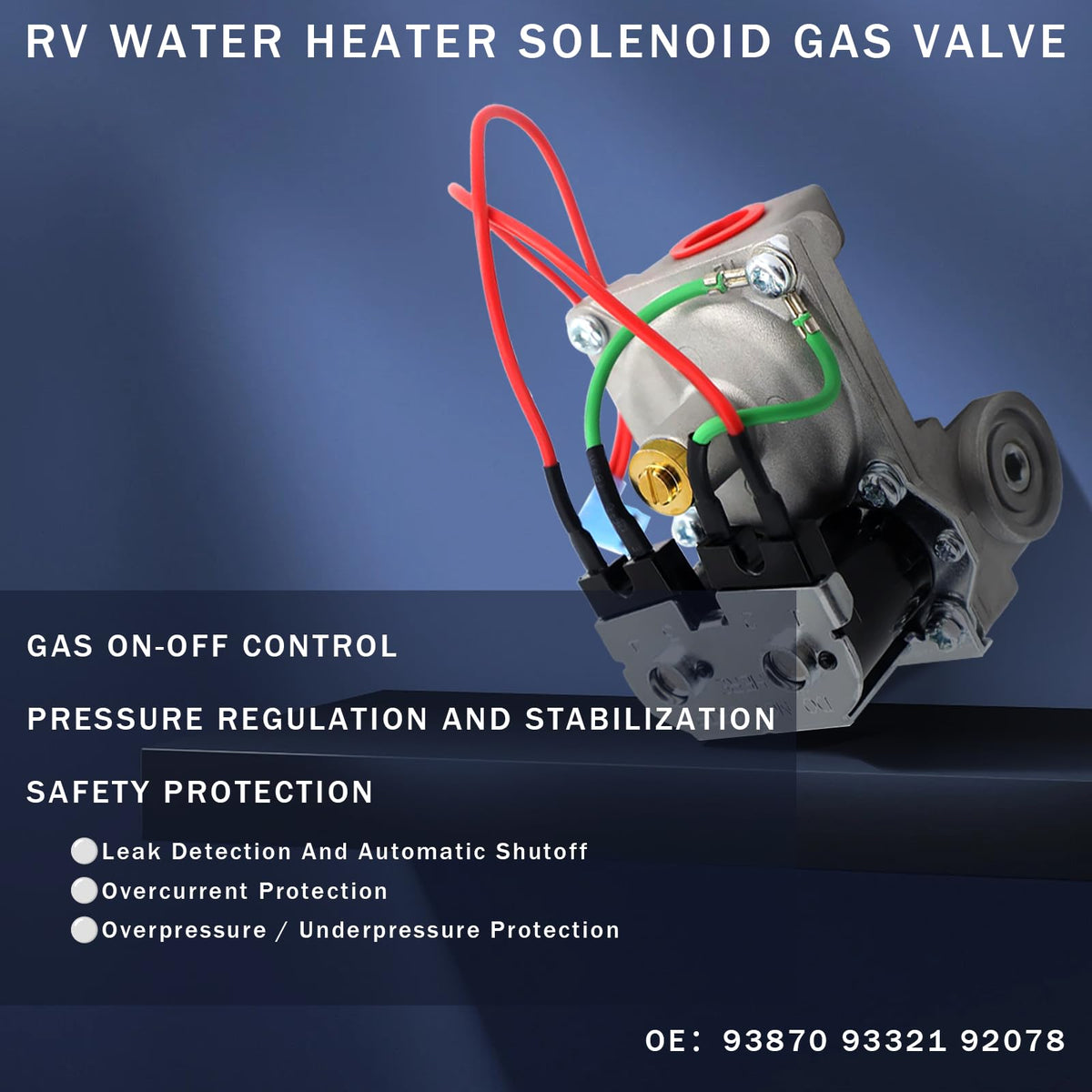 AutoAlly RV water heater 93868 igniter close-up promotes consistent sparks for quick hot water.