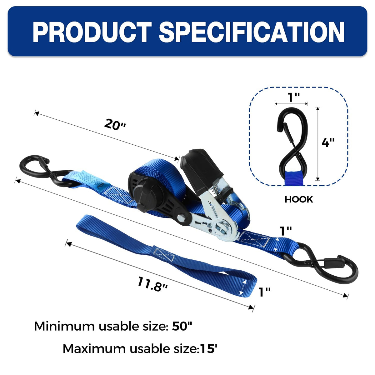 Autofonder NeatStrap vinyl-coated S-hooks protect surfaces during securing.
