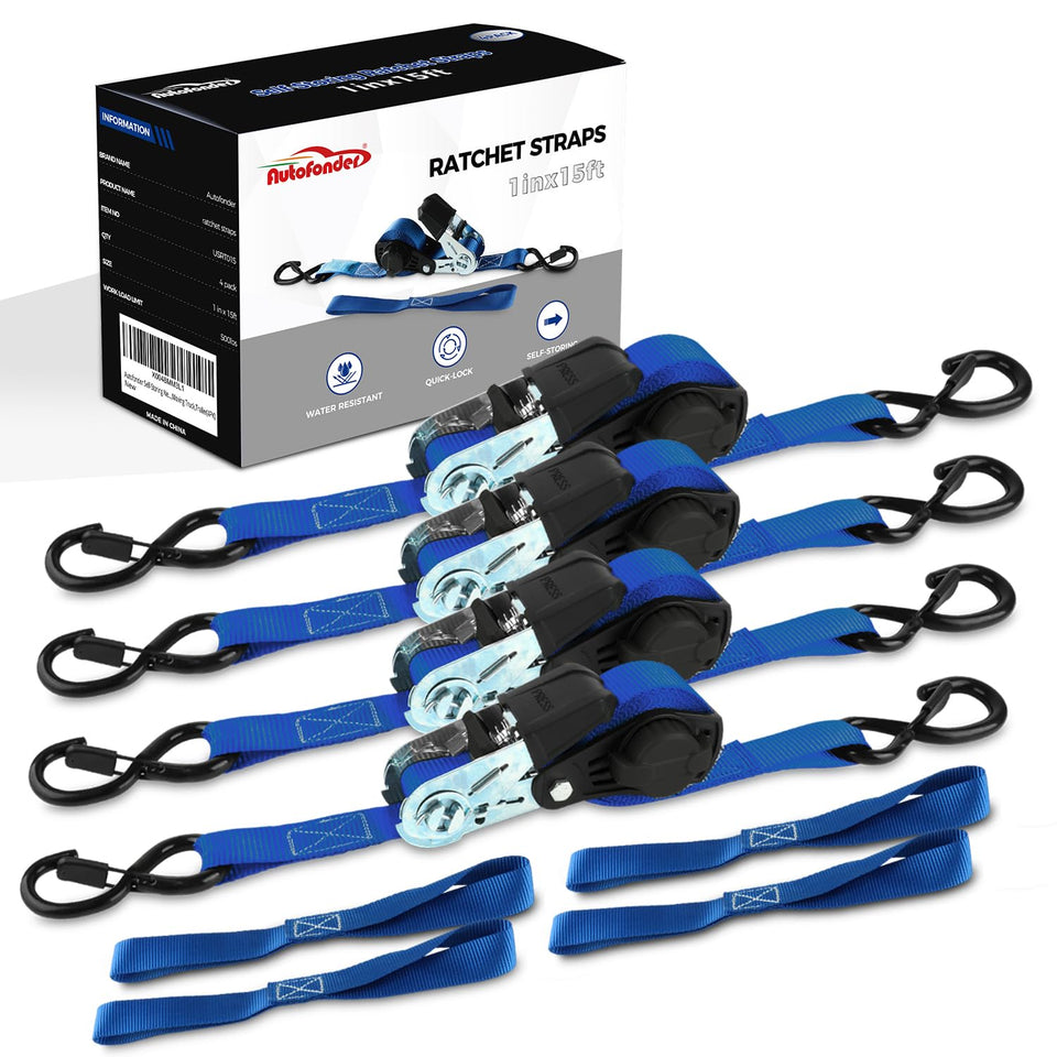Autofonder NeatStrap spool storage keeps webbing neat after tie-downs.