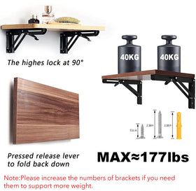 Autohj collapsible floating bracket supports a space-saving shelf in use.