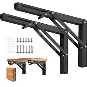 AUTOHJ folding shelf bracket 16in wall mount provides sturdy, space-saving support for shelves.