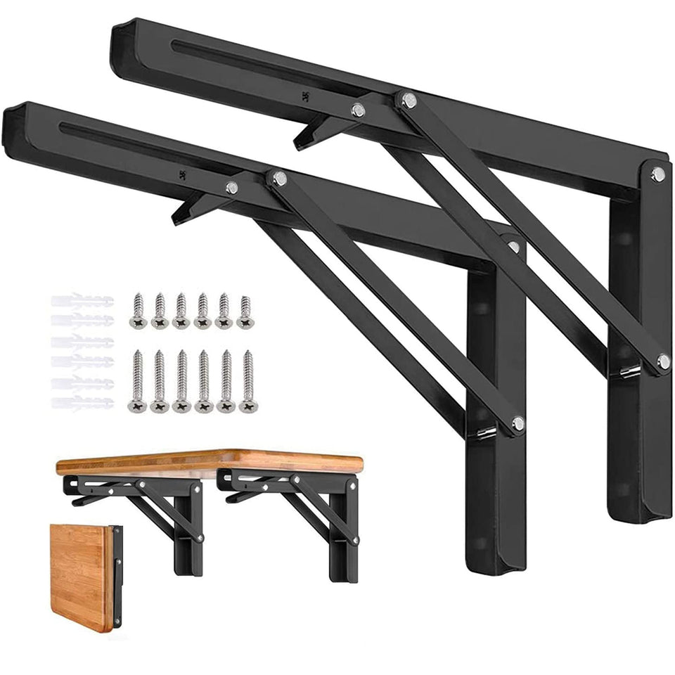 AUTOHJ folding shelf bracket 16in wall mount provides sturdy, space-saving support for shelves.