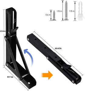 Autohj heavy-duty black brackets mounted on a garage wall for organization.