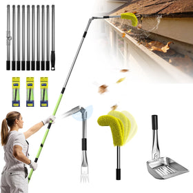 Automiim 13ft gutter cleaner pole extended for safe ground level access