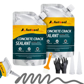 Autosel concrete crack filler bottle pour shows high elasticity for outdoor crack repair.