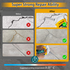 Autosel self-leveling crack filler finishes flush with surface for a smooth look