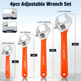 AutoViteX 12in wide-jaw wrench supports larger fasteners on tough jobs.
