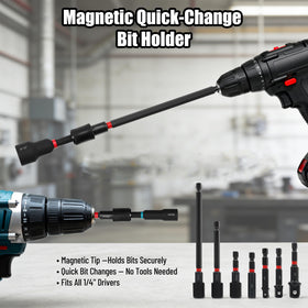 AutoViteX magnetic bit holder ready with bits for one-handed work