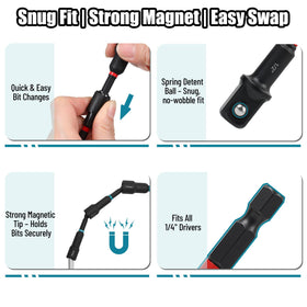 AutoViteX magnetic nut drivers securely hold fasteners for drop-free operation