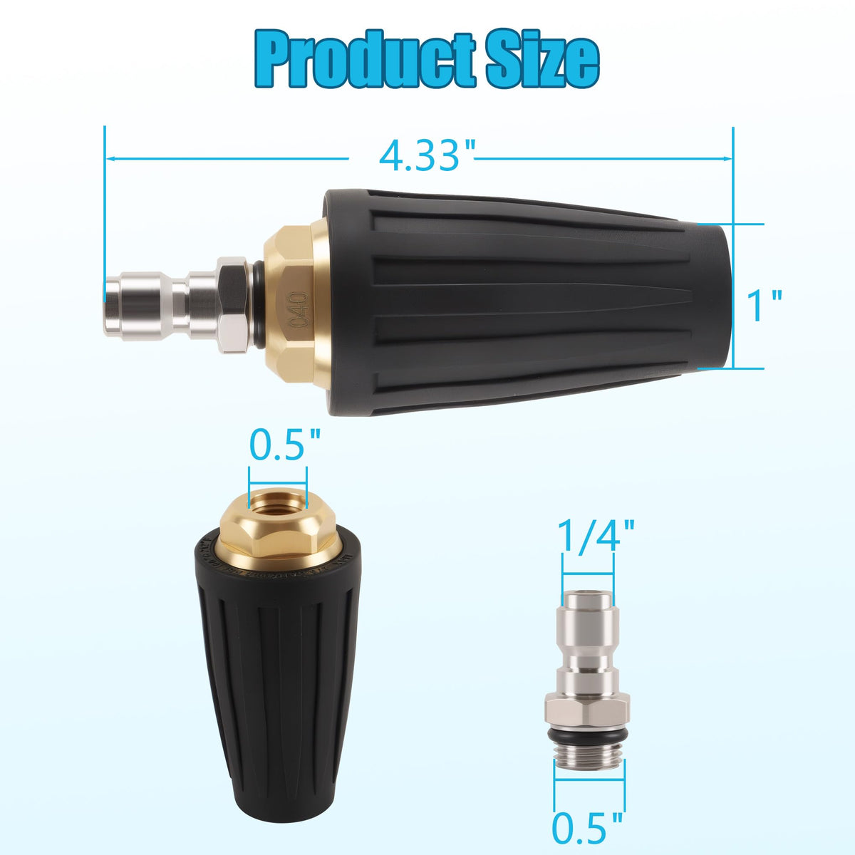 AutoViteX black 65-degree tip for soft, wide spray.