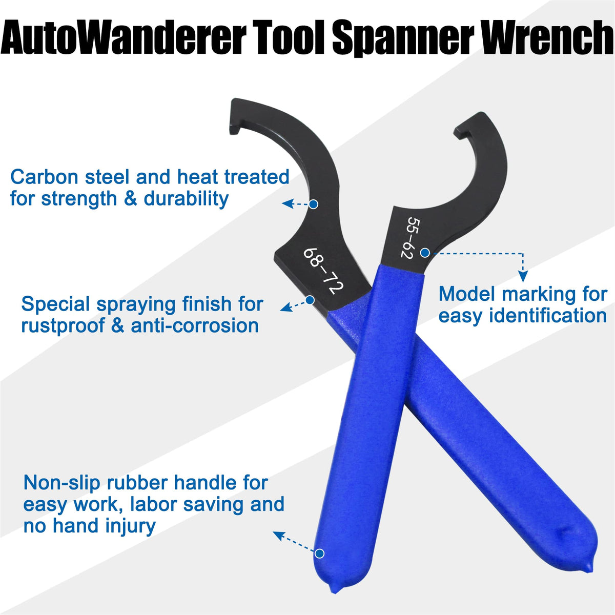 AutoWanderer Tool Coilover Wrench with roll-up pouch for organized trunk storage.