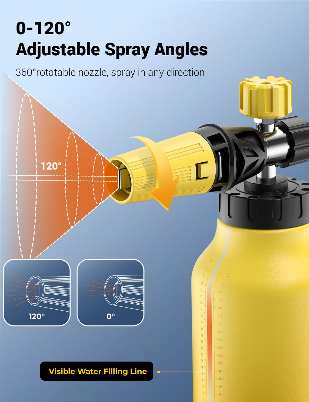 AUTOWN aluminum nozzle resists rust for lasting performance.