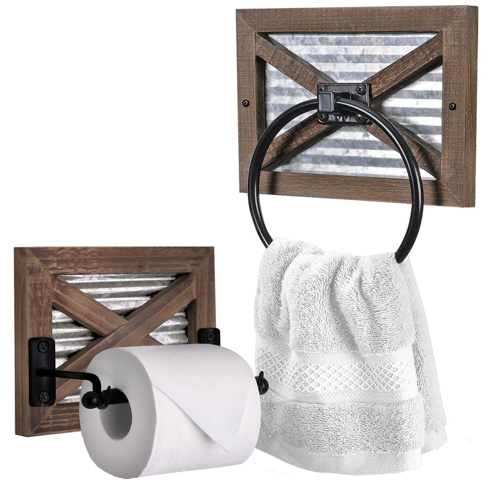 Autumn Alley Farmhouse toilet paper holder wall mount with rustic charm and sturdy construction.