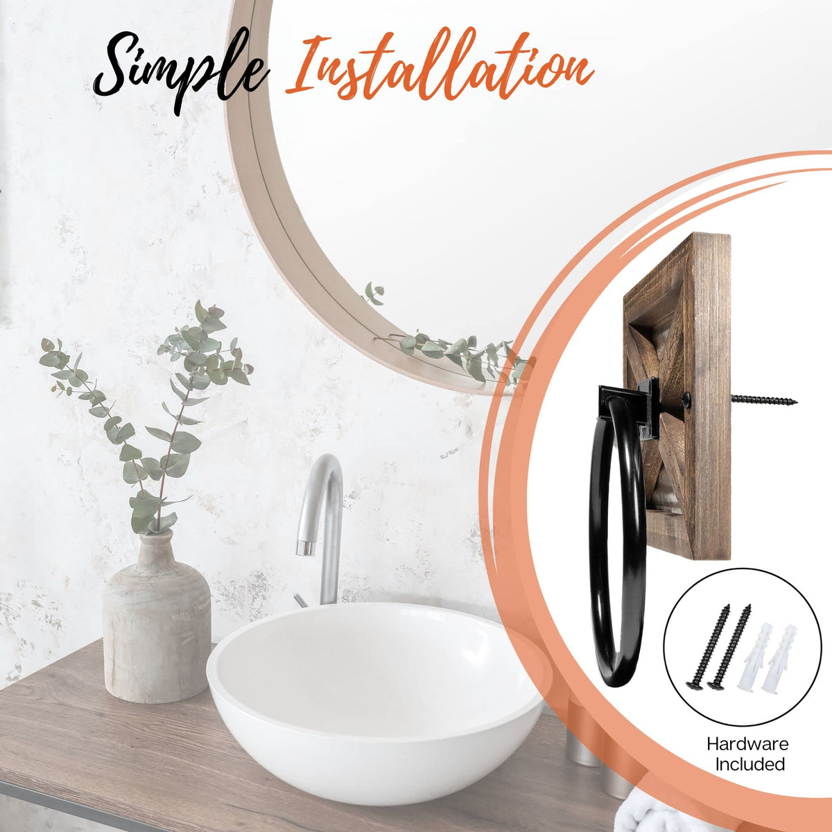 Autumn Alley towel holder in kitchen adds convenient drying space