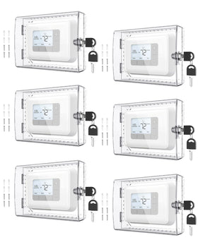 AUURIO thermostat lock box front view demonstrates tamper-resistant protection
