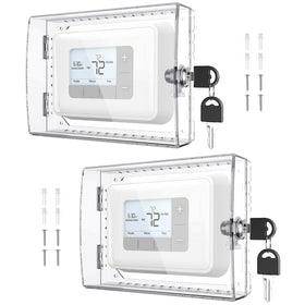AUURIO thermostat lock box with key — front view for tamper protection and easy access