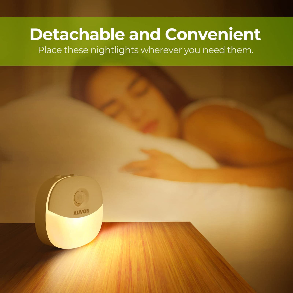 AUVON battery night light two-pack provides reliable illumination