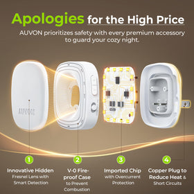 AUVON four-pack provides consistent, energy-saving lighting across halls, stairs, and bathrooms.