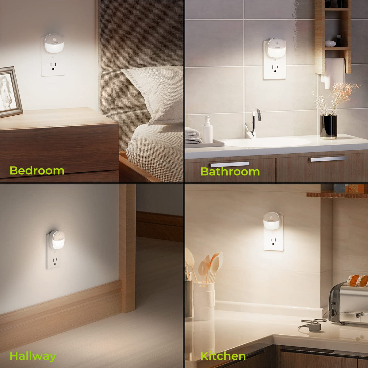 AUVON night light ideal for bathroom safety and soft guidance