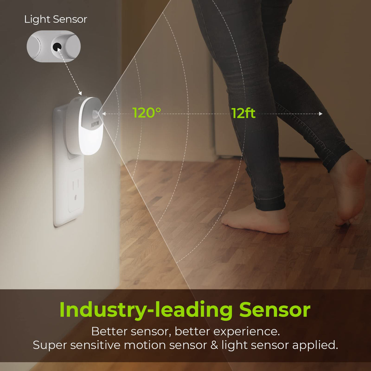 Compact AUVON night light with mini design for easy setup
