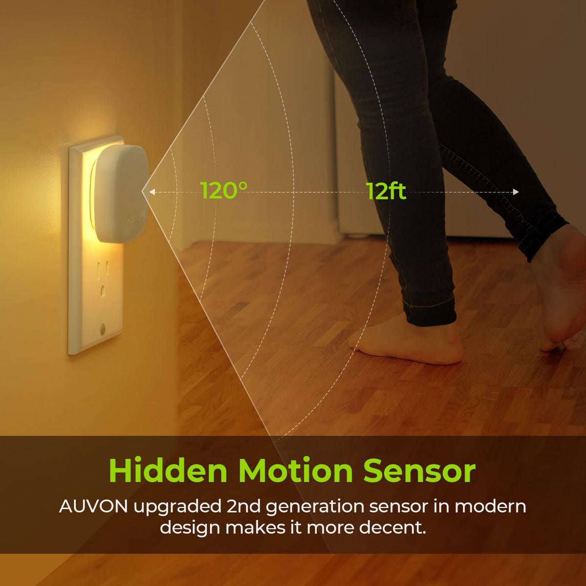 AUVON dimmable night light offering brightness from 1 to 50 lm